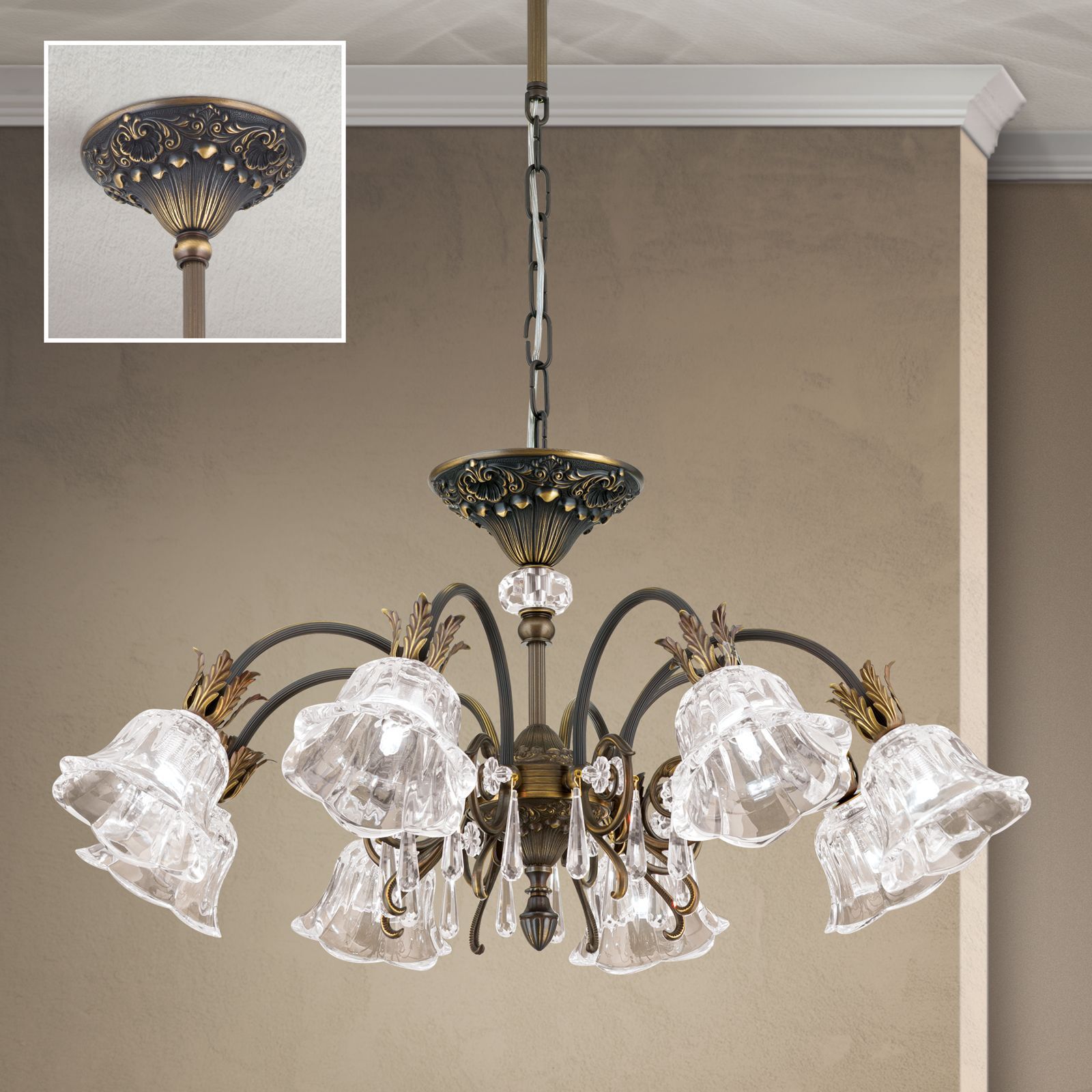 Латунь и хрустальная люстра Orion La Boheme ARCH-00141212 - Вид №3