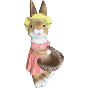 Садовая фигура Зайчиxа с лукошком смола 42x22x19 см 89411511 STLM-2029005