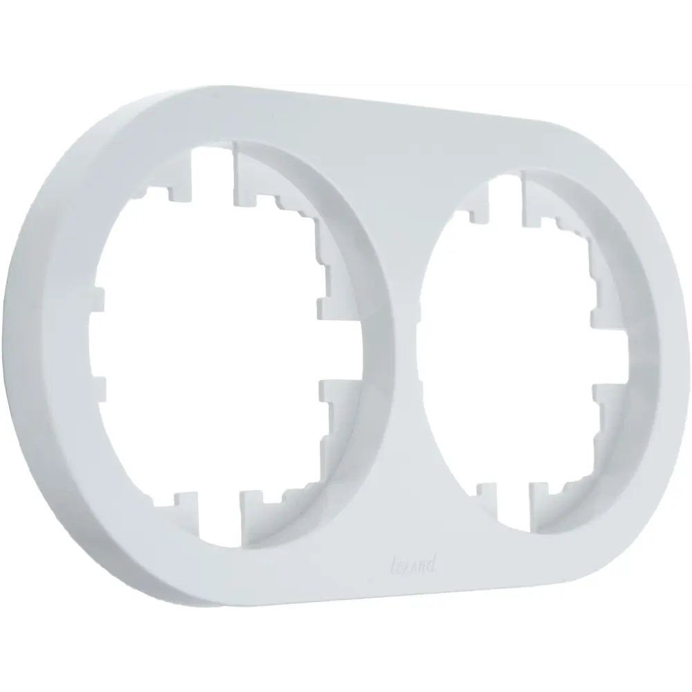 Рамка Lezard Vesna для розеток и выключателей - 2 поста, круглая белая 89424718 STLM-1564915