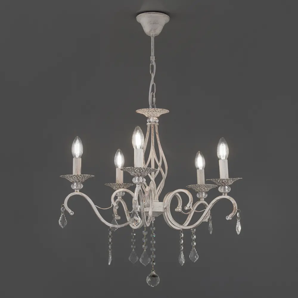 Люстра подвесная Виктория-2, 5 ламп, 25 м², цвет белый/прозрачный WINK STLM-2173864 - Вид №3