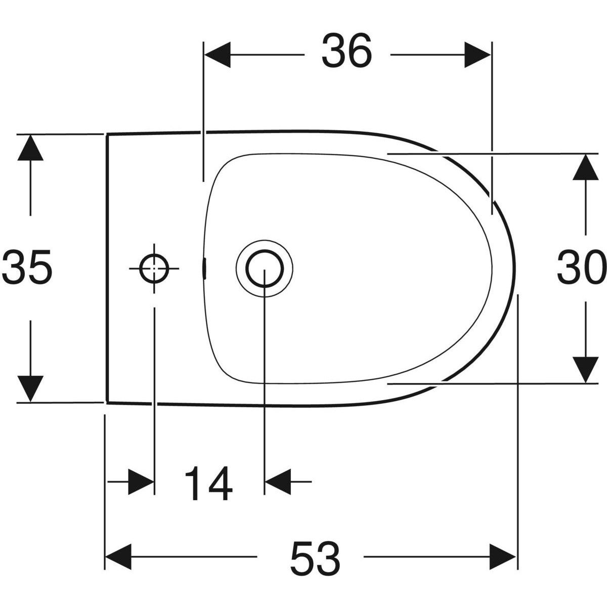 Подвесное биде из стекла с переливом Geberit Selnova ARCH-00143876 - Вид №2