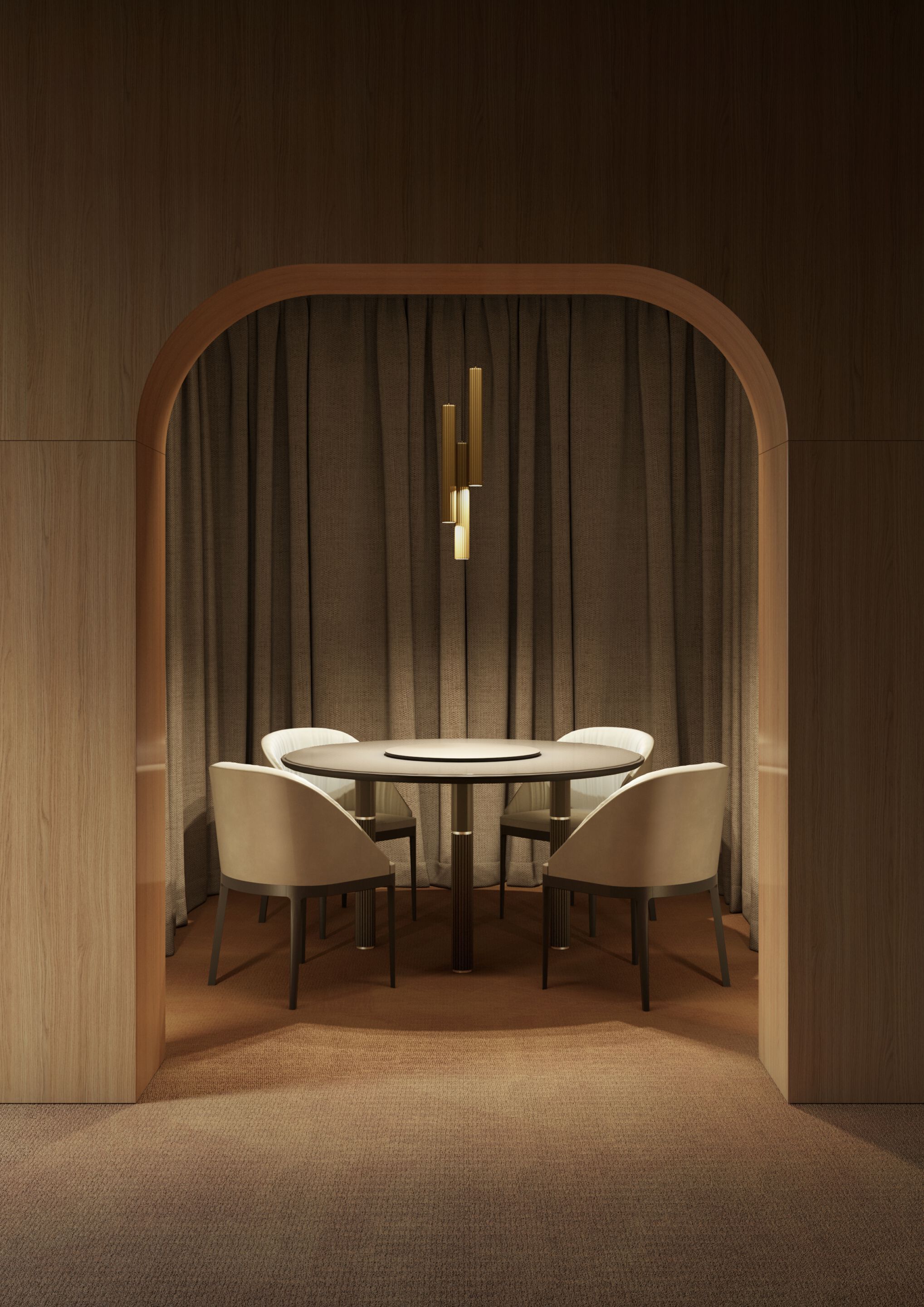 Круглый деревянный стол с Lazy Susan BBB COSIMO ARCH-00080839 - Вид №2