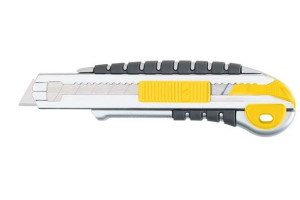 17829796 Технический нож 18 мм усиленный прорезиненный, кассета 5 лезвий, Профи 10278 FIT