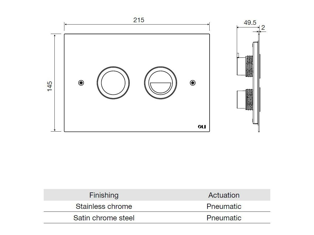 Панель управления унитазом из сатиновой стали OLI TREND ARCH-00127560 - Вид №2