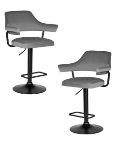 90813032 Комплект барных стульев 2 шт Charly black lm-5019 61x120x54 цвет серый STLM-0393948 DOBRIN
