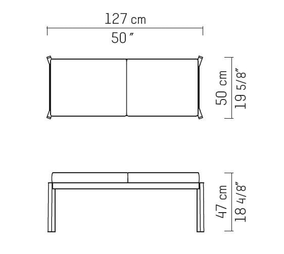 Тканевая садовая скамейка со спинкой Piet Boon Timme ARCH-00030865 - Вид №2
