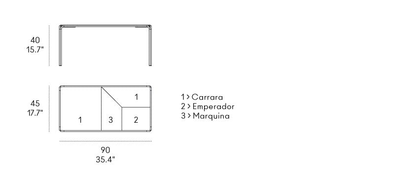 Прямоугольный мраморный журнальный столик Casamania & Horm Рэгтайм ARCH-00067554 - Вид №3