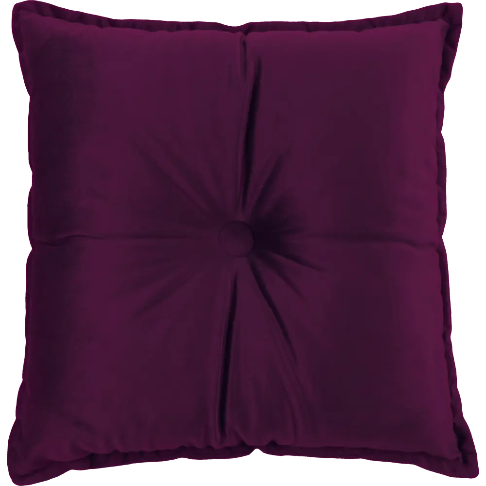 Подушка с пуговицей Бархат 43x43 см цвет пурпур LINEN WAY STLM-2151586