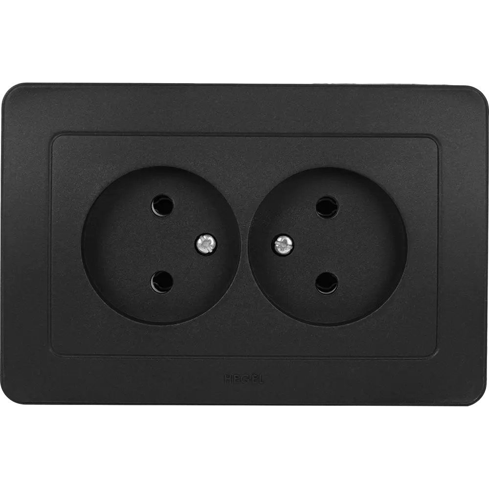 Розетка двойная встраиваемая Hegel Мастер цвет черный STLM-2177591