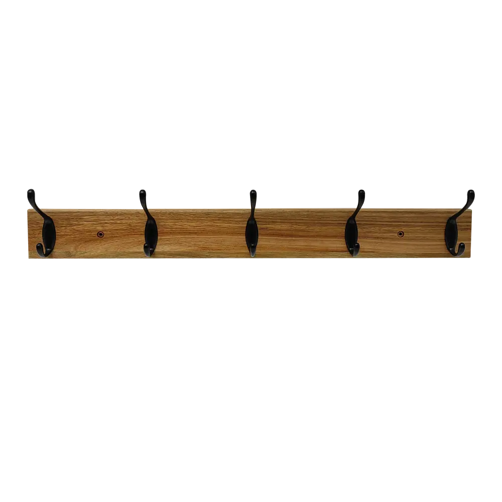 Вешалка настенная KONSENSA 5 крючков Tiago 62x9.5x7.4 см цвет черный STLM-2200557