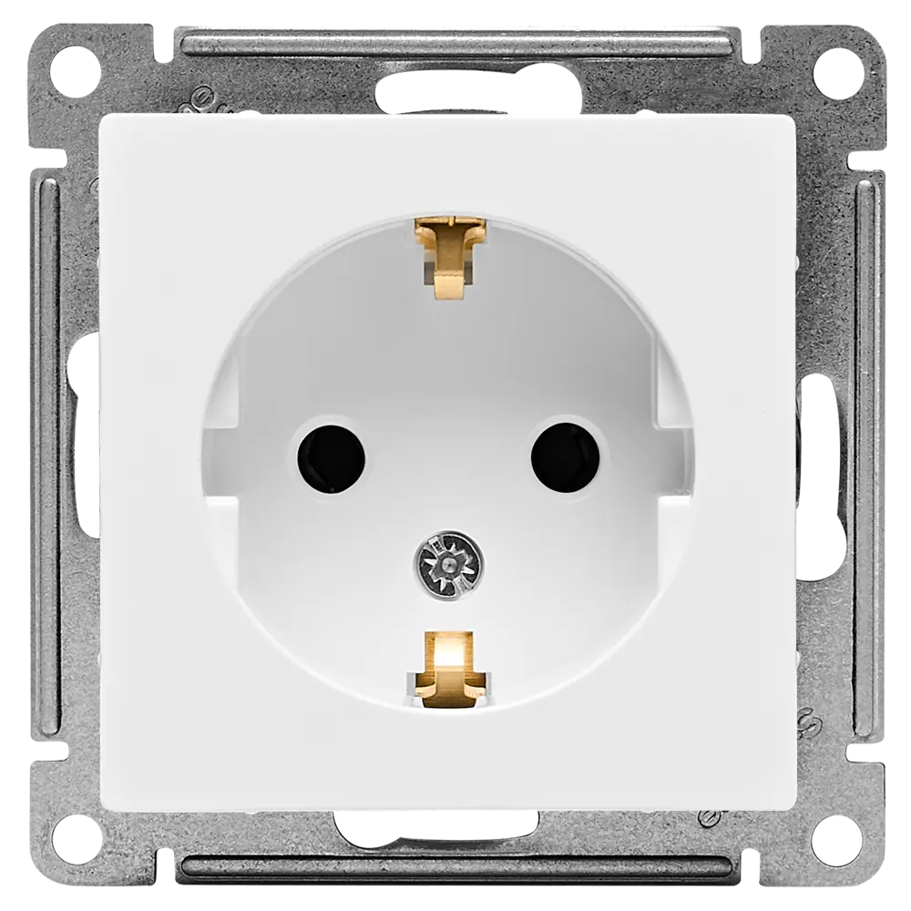 Розетка встраиваемая Schneider Electric Atlas Design ATN000143 с заземлением цвет белый SYSTEME ELECTRIC AtlasDesign STLM-2200427