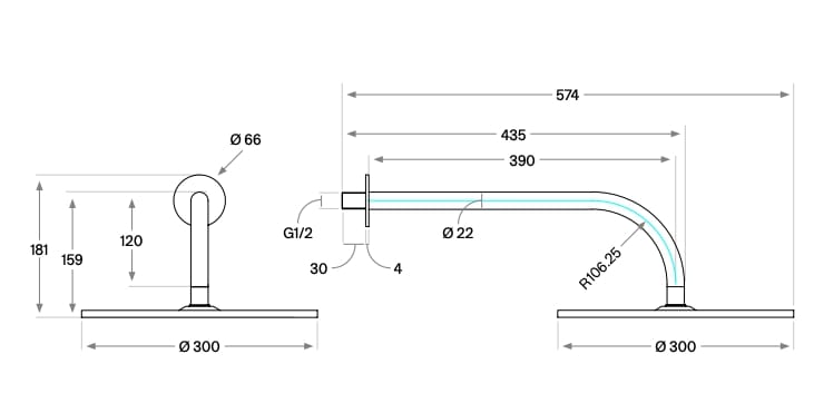 Набор для душа из нержавеющей стали с насадкой для душа COCOON John Pawson ARCH-00119652 - Вид №5