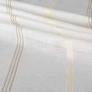 Тюль 1 м/п Полосы батист 300 см цвет бежево-коричневый