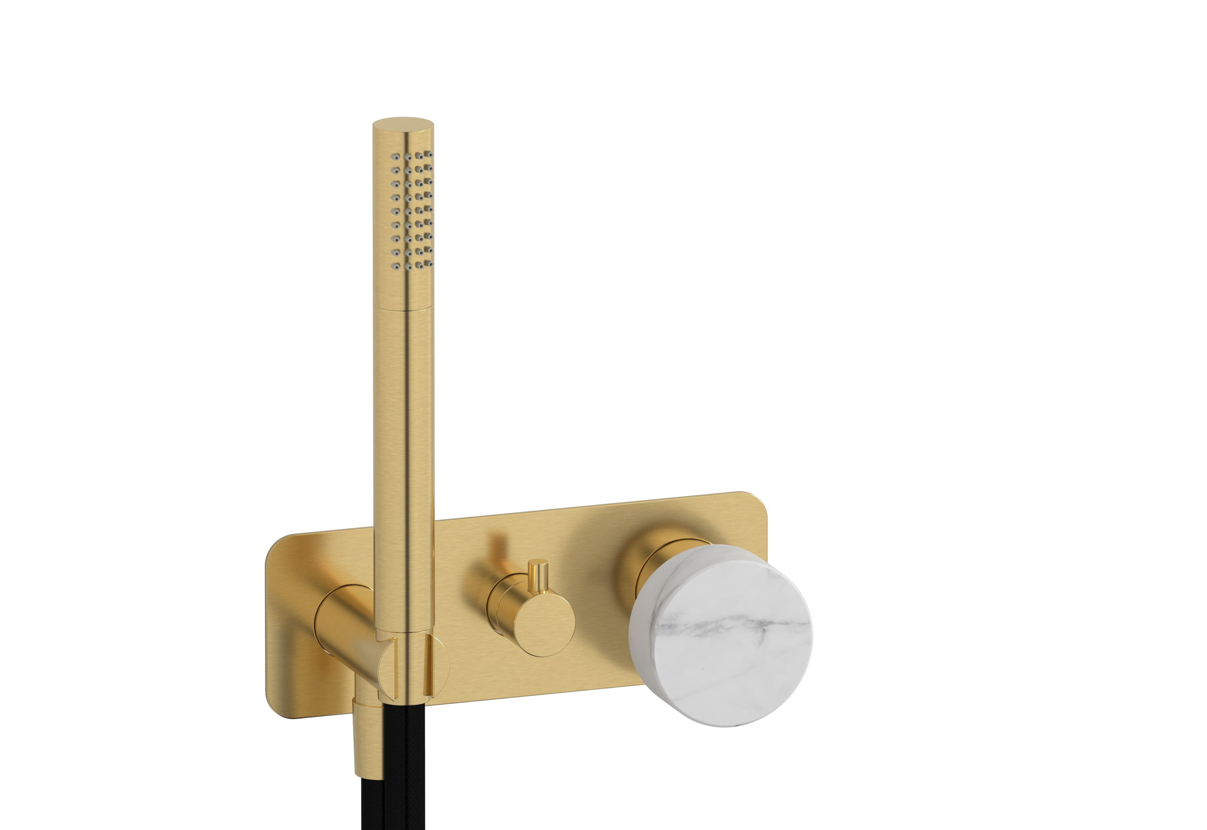 Смеситель для душа с 3 отверстиями из мрамора с ручным душем IB мрамор + мрамор Elle ARCH-00100766 - Вид №15