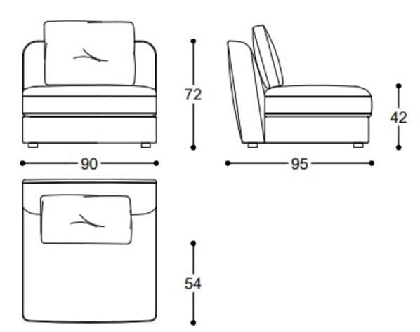 Модульный тканевый диван BLACK TIE LEVANTE ARCH-00069016 - Вид №2