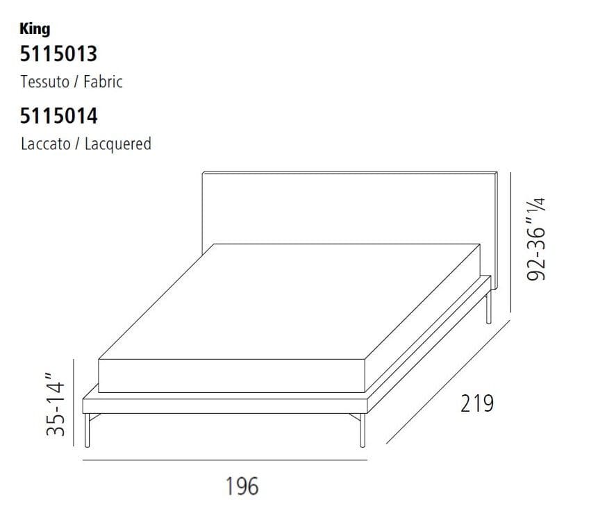 Тканевая кровать с мягким изголовьем Vibieffe 50 Italo ARCH-00146046 - Вид №6