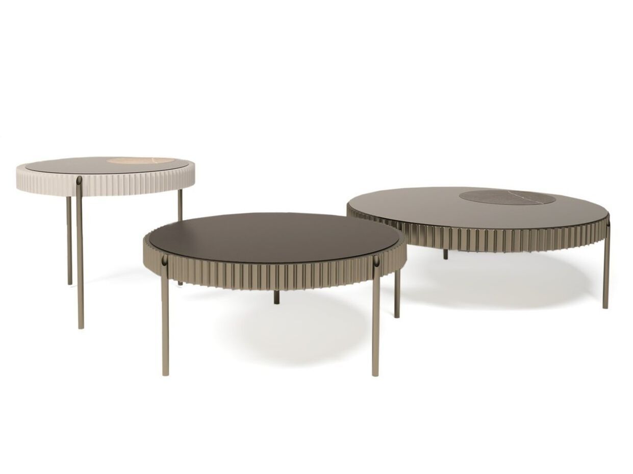 Круглый журнальный столик из закаленного стекла ABLE SPARKS ARCH-00116988