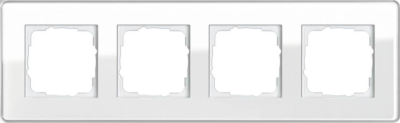 0214512 Рамка 4-постовая C белое стекло Gira Esprit