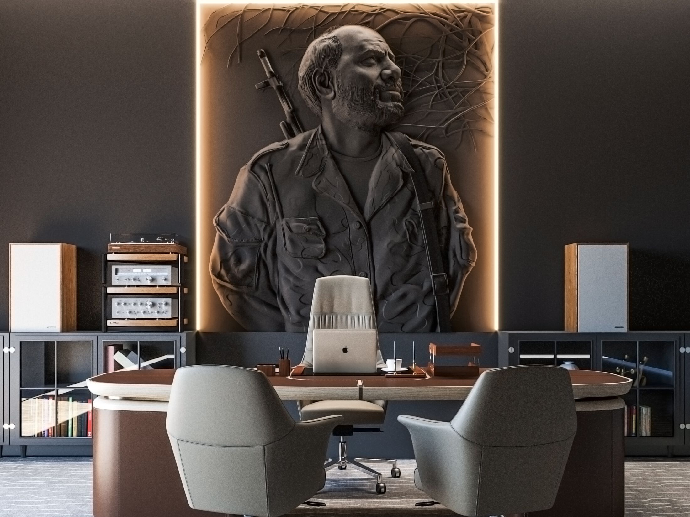 Трехмерная декоративная гипсовая панель WallDeco MONTE ARCH-00056794