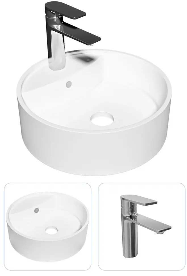 91696303 Комплект Раковина Teymi Lina S D40 с полочкой и смеситель Ellie хром F07370 STLM-0979866
