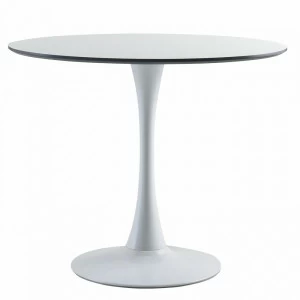 Обеденный стол круглый 90 см белый с черным Tulip BRADEX HOME  00-3974033 Белый