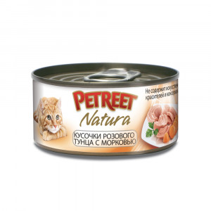 ПР0020180 Корм для кошек кусочки розового тунца с морковью конс. 70г PETREET