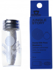535836 Шёлковая зубная нить со вкусом ягод голубики Jungle Story