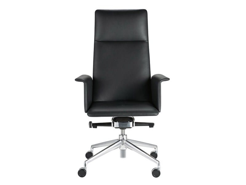 Кожаное офисное кресло с колесами и подлокотниками с 4 спицами Brunner FINASOFT ARCH-00147143