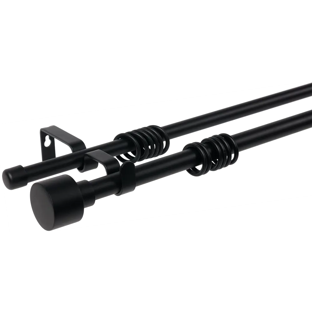 Карниз двухрядный раздвижной Inspire Круг 160-300 см цвет чёрный матовый STLM-2208354