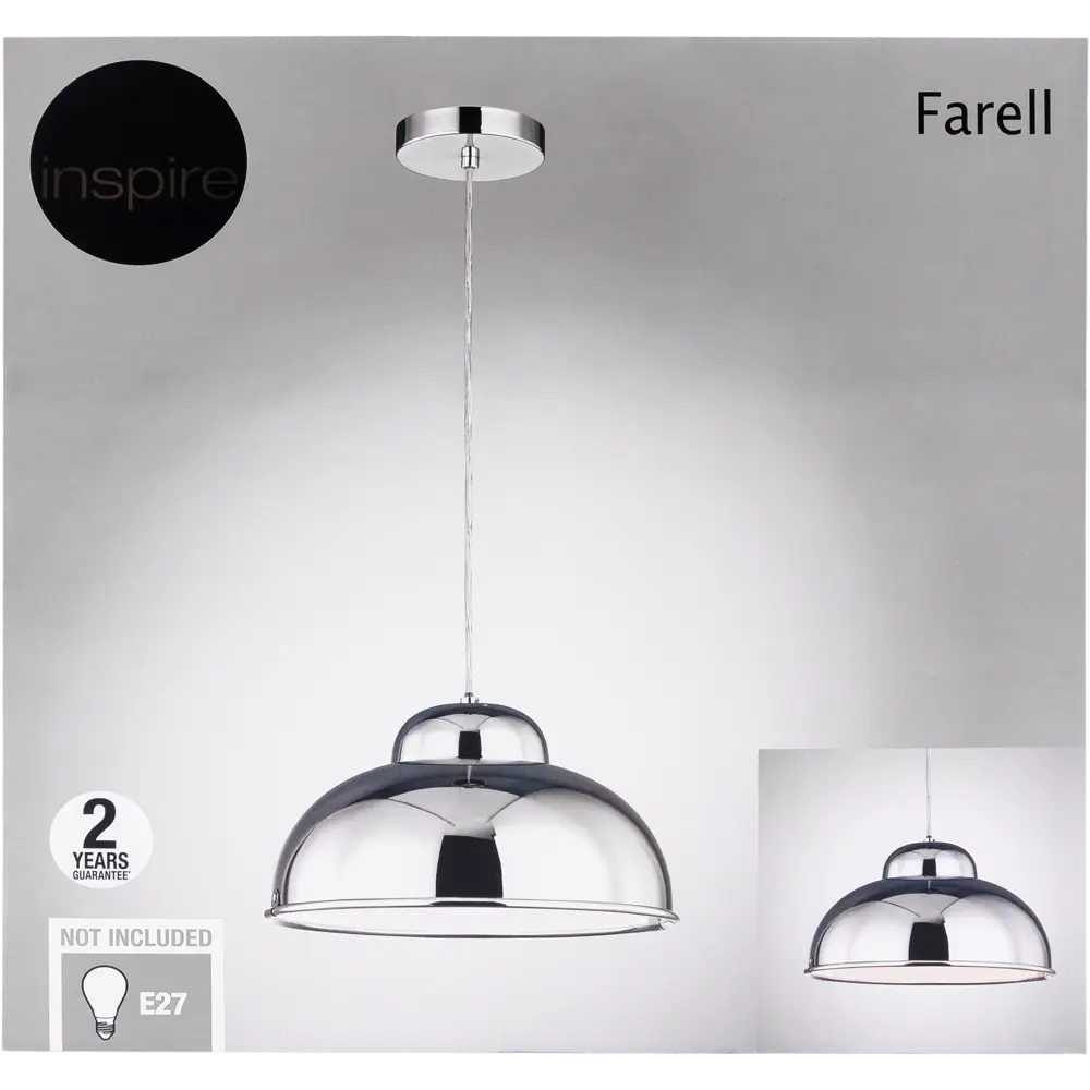 Подвесной светильник Farell 1хE27Х60 Вт, цвет хром INSPIRE STLM-2032053 - Вид №4