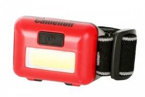 15907844 Налобный фонарь LED5357 красный, 1Вт COB LED, 3 режима 13633 Camelion