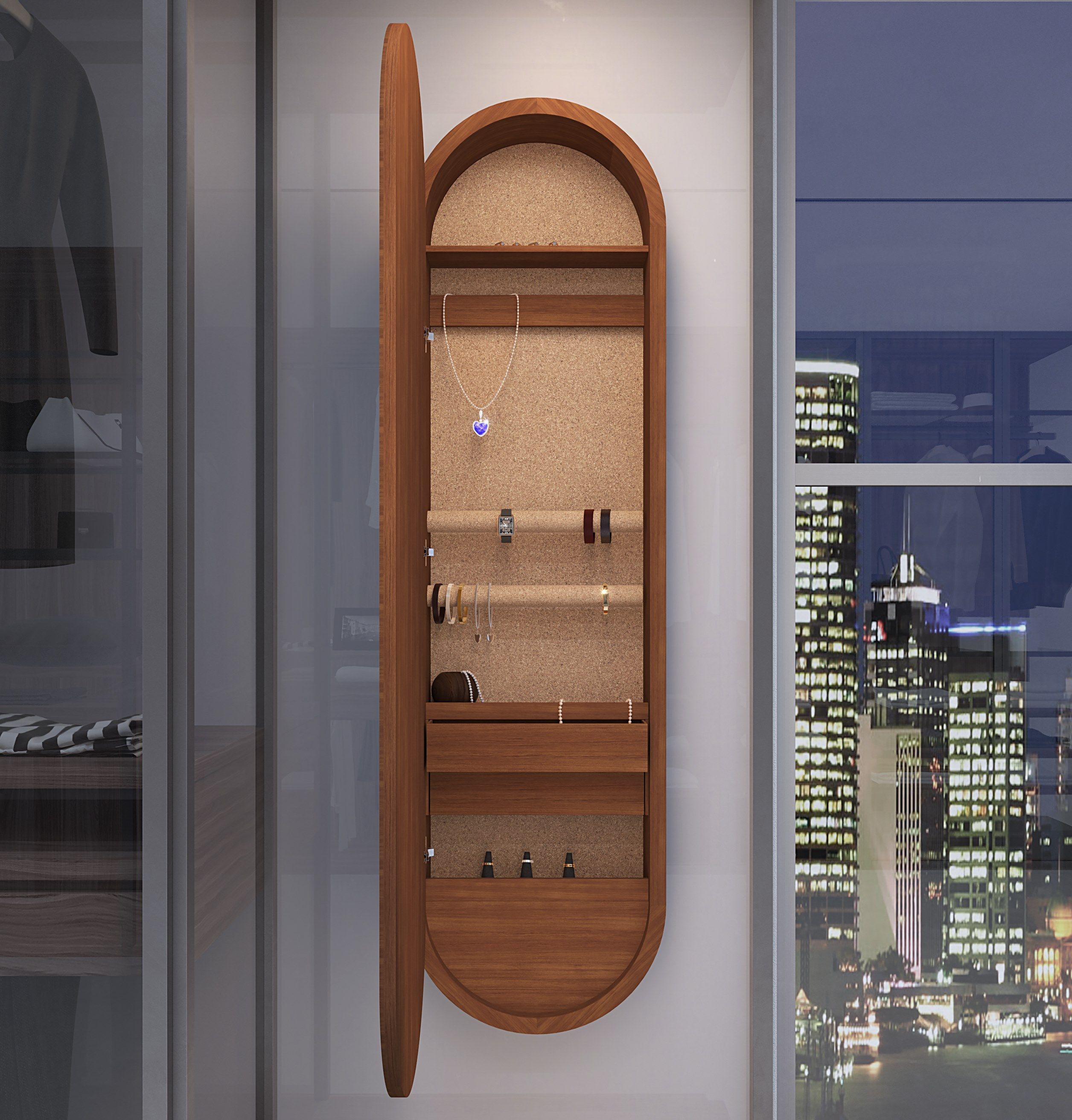 Деревянное зеркало с контейнером OTQ DEA ARCH-00016623 - Вид №4