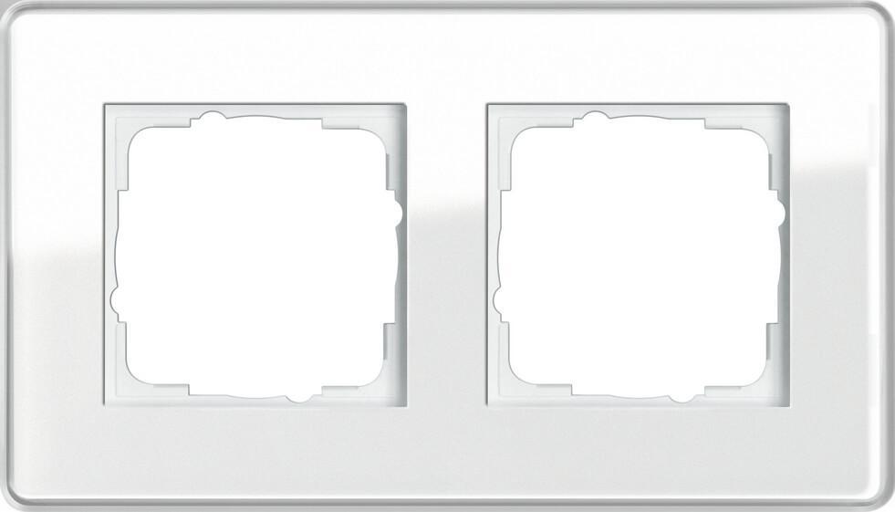 0212512 Рамка 2-постовая C белое стекло Gira Esprit
