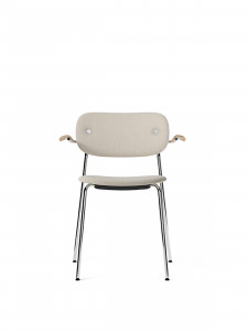 1110008-020302ZZ MENU Обеденный стул, полностью обитый, с подлокотником, Хром Дуб натуральный | Доппиопанама Т14012 / 004