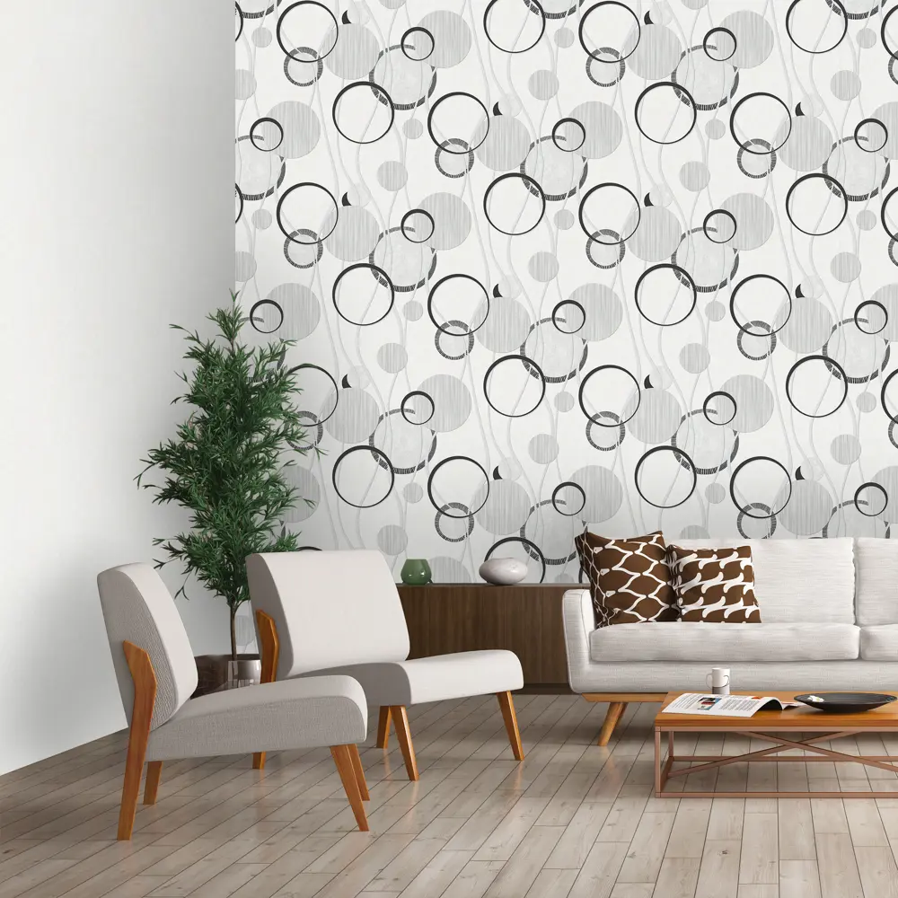 Обои флизелиновые Ornamy Eclipse серые 1.06 м 1127-11 STLM-2093026 - Вид №4