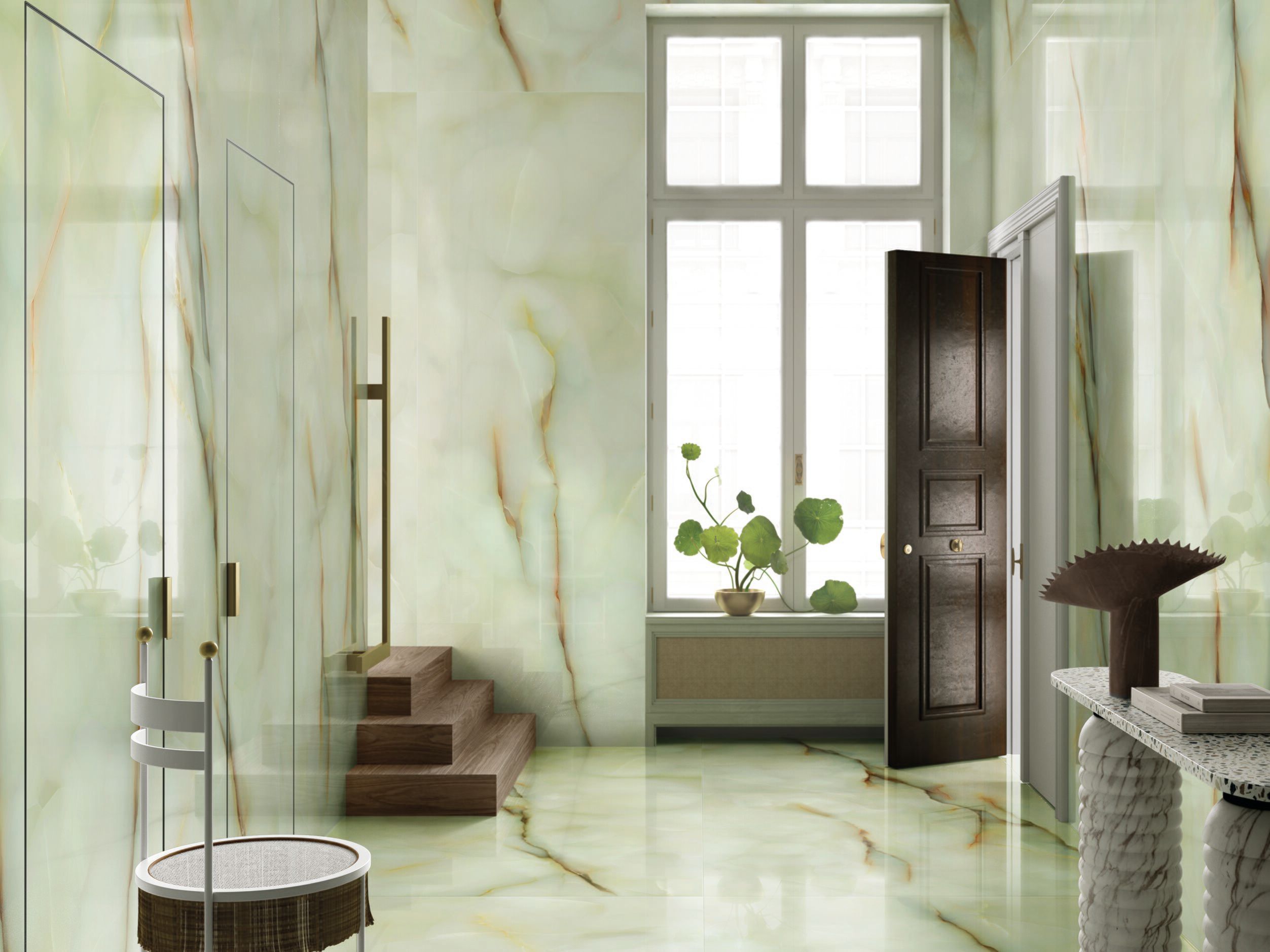 Пол / керамогранит с мраморным эффектом EmilCeramica чистый Оникс мраморные полотна ARCH-00026514