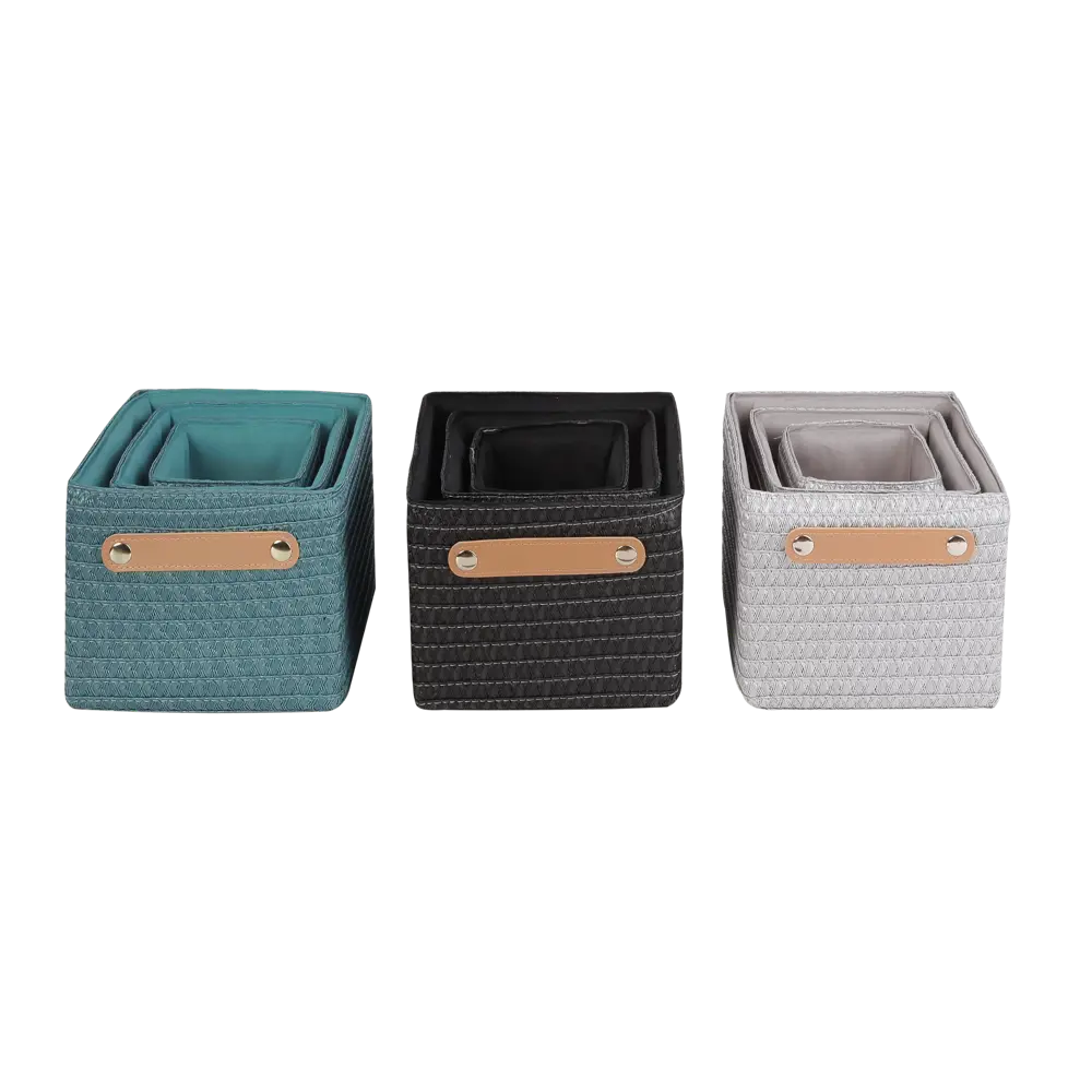 Набор корзин Sensea Paille 19x16x24.5 см цвет бирюзовый 3 шт STLM-2148755 - Вид №6