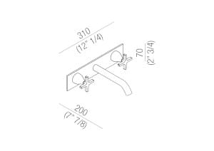 Латунный настенный смеситель для раковины с 3 отверстиями Agape Memory ARCH-00081383 - Вид №7