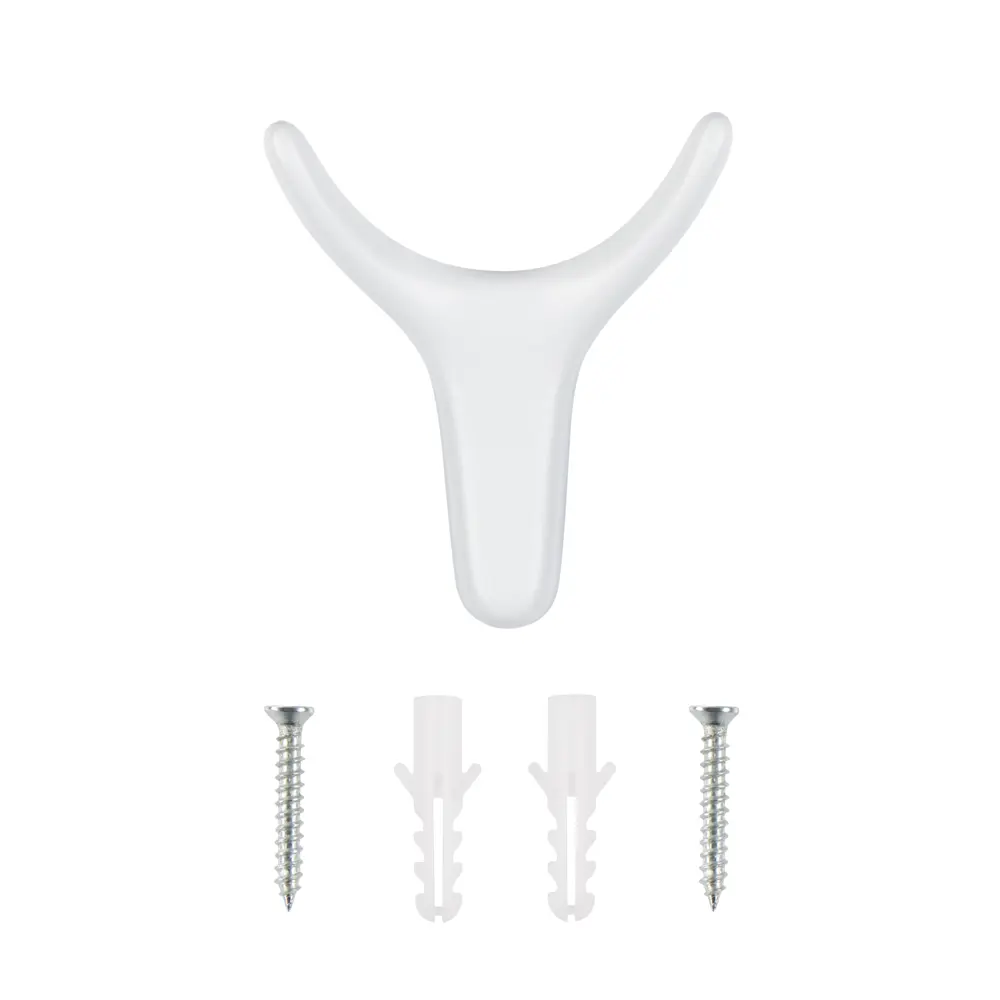 Мебельный крючок N00-N00-MW 10 см ЦАМ белый EDSON STLM-2120440 - Вид №2