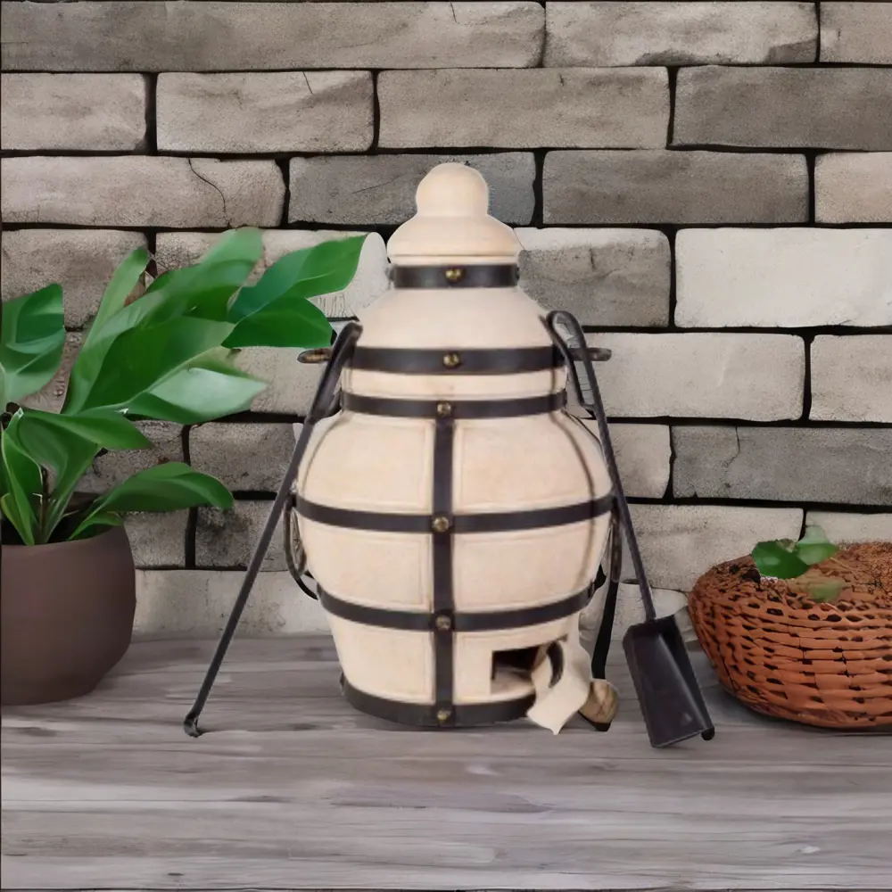 Тандыр Ахмат ø45 h75 см керамика/сталь бежевый Santreyd STLM-2203791 - Вид №2