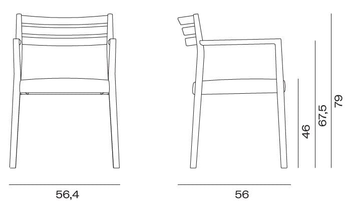 Тканевый стул с подлокотниками Vergés Bogart ARCH-00136247 - Вид №5