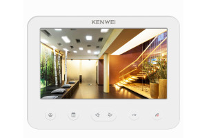 15895108 Монитор цветного видеодомофона (белый) hand-free LCD TFT 7 KW-E706C DIGIT CC000002027 Kenwei