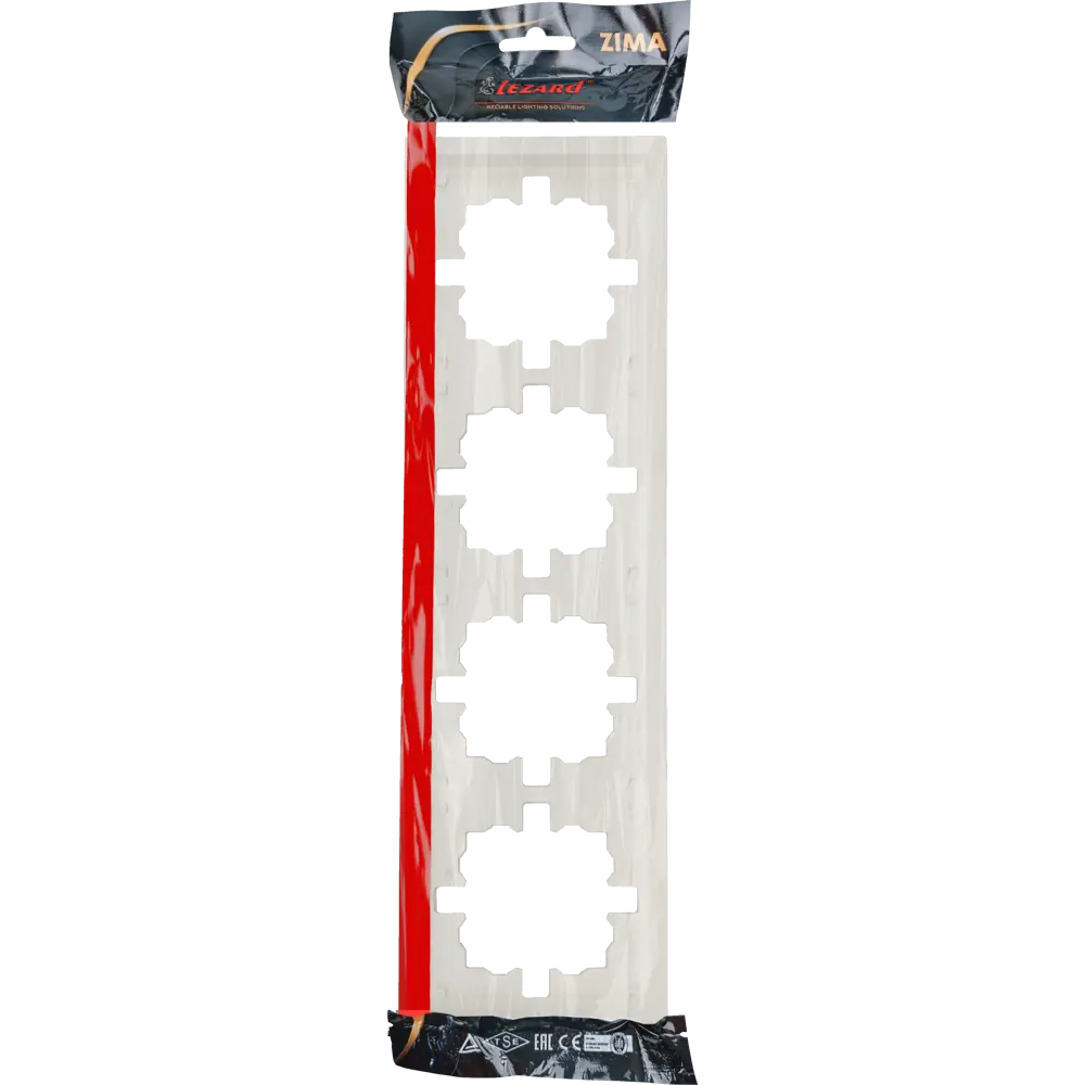 Рамка для розеток и выключателей Lezard Zima 4 поста цвет слоновая кость STLM-2203611 - Вид №4