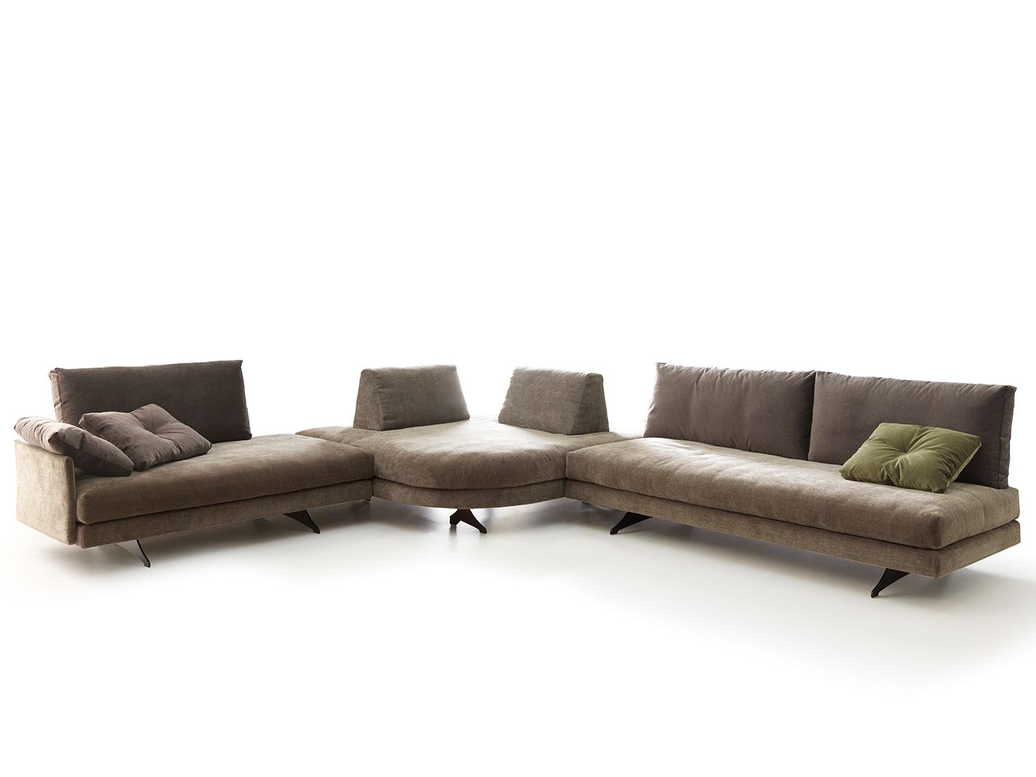 Бархатный секционный угловой диван VALENTINI камень ARCH-00067648 - Вид №1