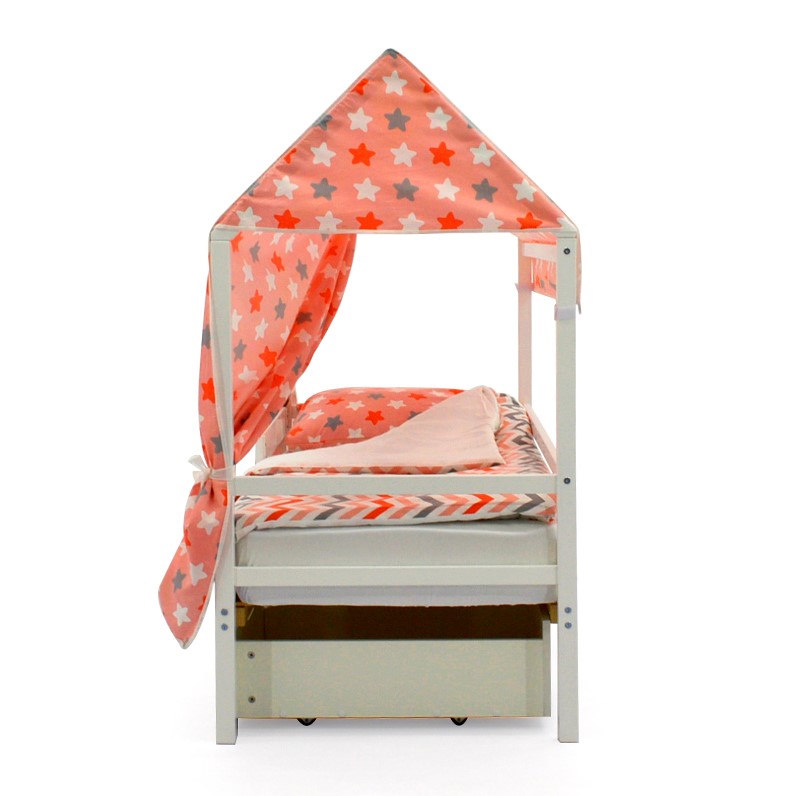 Крыша для кровати-домика текстильная Svogen звезды красный, белый, графит, фон розовый БЕЛЬМАРКО  00-3833100 Красный Santreyd  - Вид №2