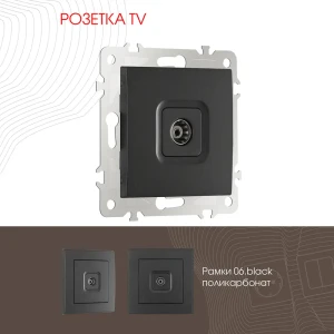 91703464 ТВ-розетка встраиваемая Arte milano 206.43-1.black цвет черный STLM-1456883