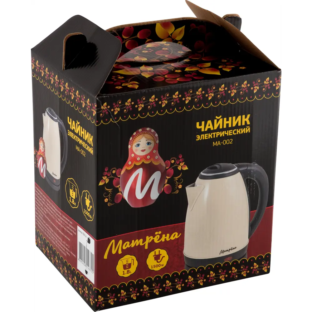 Электрический чайник Матрена MA-002 1.8 л сталь цвет бежевый Santreyd STLM-2143312 - Вид №2