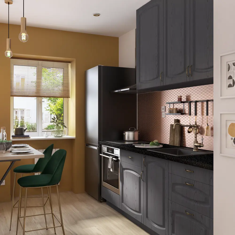 Фасад для кухонного ящика Петергоф грей 39.7x25.3 см Delinia ID МДФ цвет графит STLM-2200251 - Вид №5