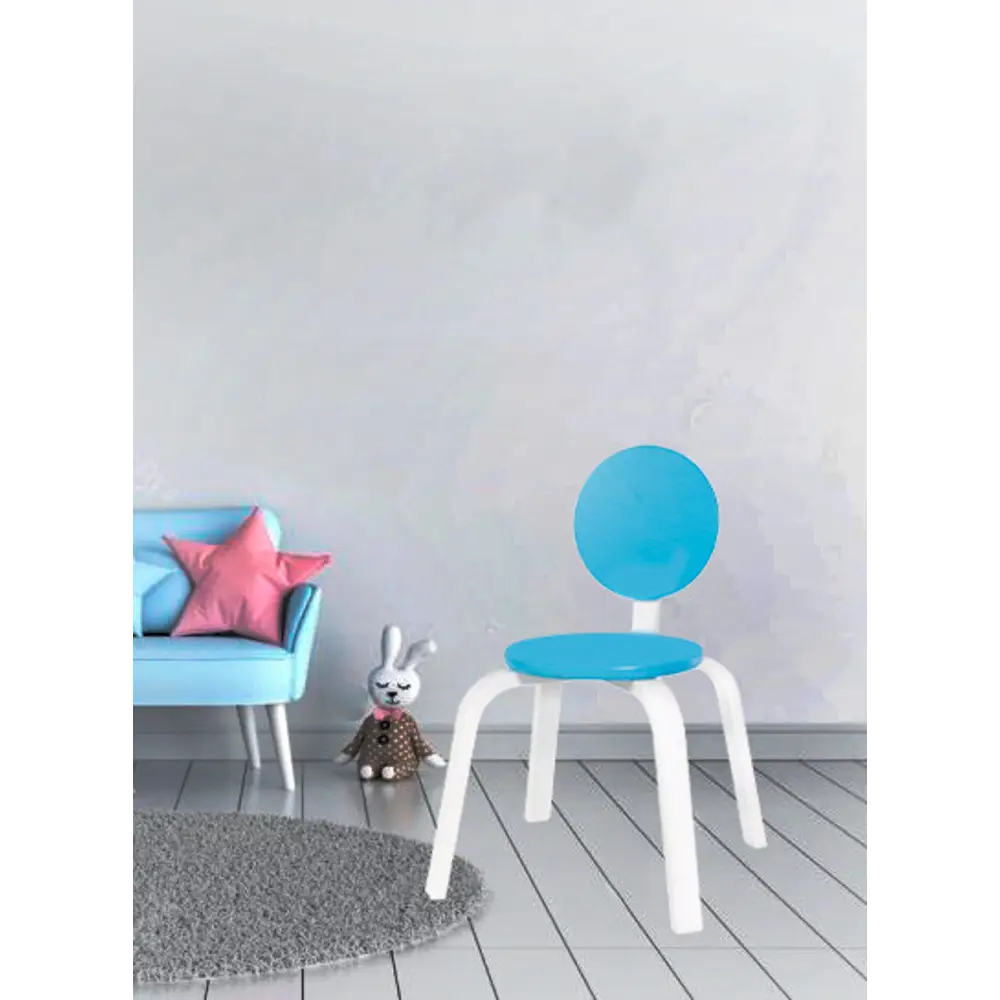 Стул детский Ромашка 25x50.9x25 см дерево цвет бело-голубой Santreyd STLM-2003057 - Вид №3