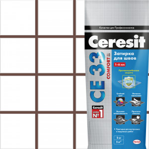 Затирка для узких швов CE 33 «Comfort», ширина шва 2-6 мм, 2 кг, сталь, цвет тёмно-коричневый CERESIT